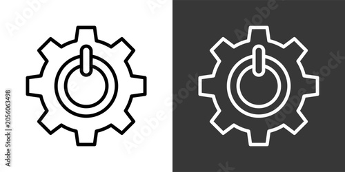 Activation Black And White Icon Set Collection Pack Vector Illustration