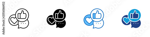 Bild auf Leinwand Media Response Multiple Style Icon Design Vector - Feedback chat bubbles with ap