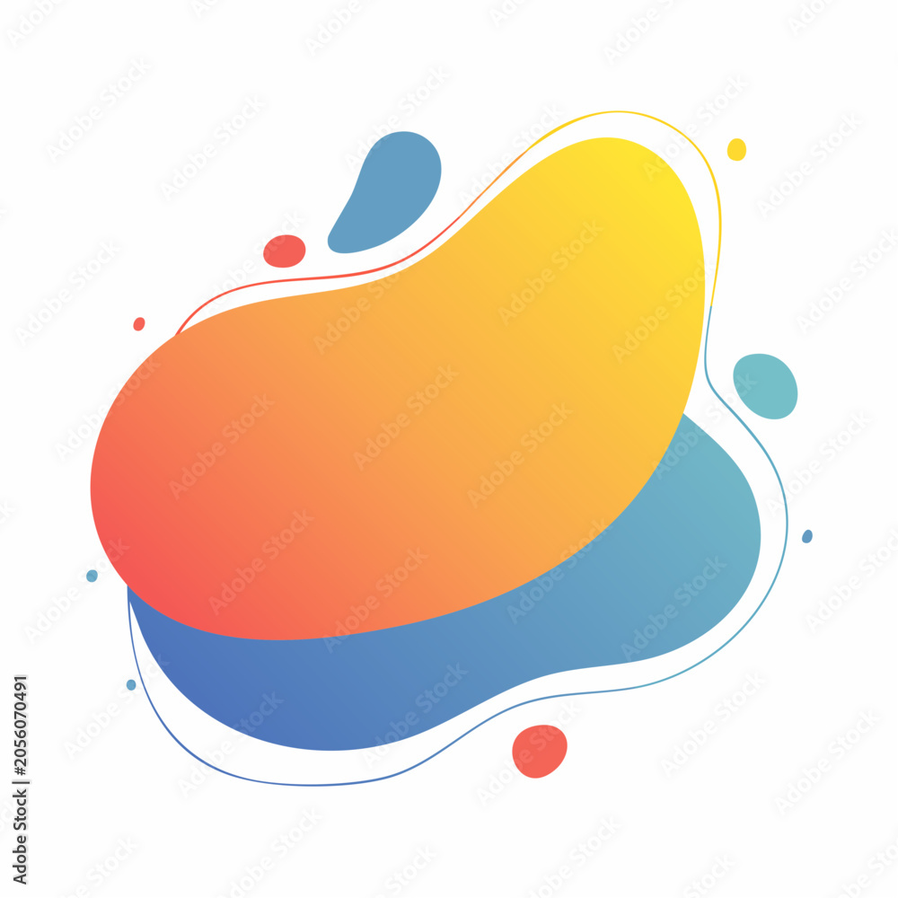 Fototapeta premium Abstract Gradient Blob Shapes with Outlines