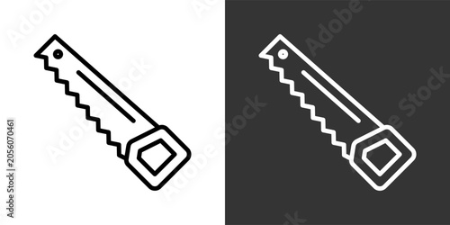 Foto Hand Sawblack And White Icon Set Collection Pack Vector Illustration