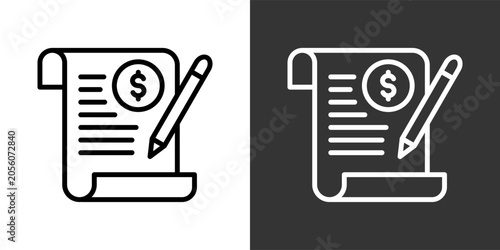 Accounts Receivable Black And White Icon Set Collection Pack Vector Illustration
