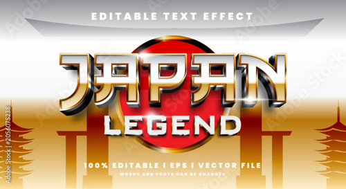 Tableau sur toile japan legend 3d text effects, metal colors. Text style effects.