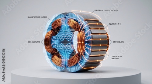 Next-Gen Brushless EV Electric Motor Rotor with Holographic Telemetry