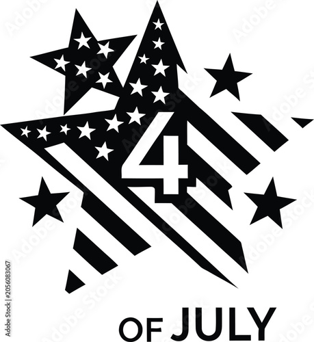 Fourth of july star graphic independence day vector