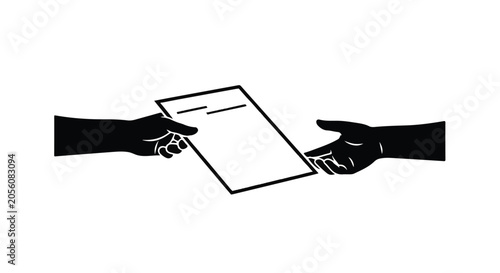 hands passing a document or contract