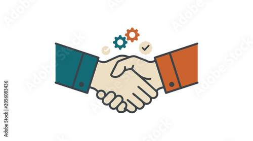 Handshake agreement business partnership illustration