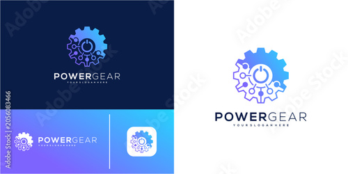 Photos Power gear logo design template