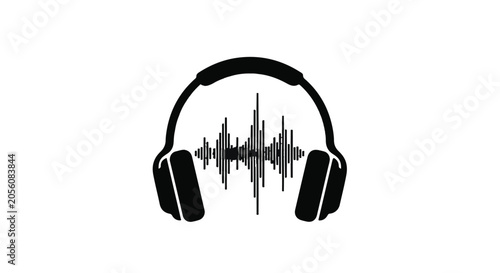 Sound wave headphones music listening audio