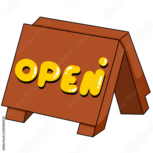 vector illustration of a wooden sign