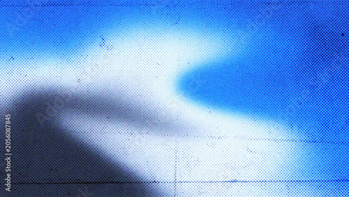 Blue and black halftone dots abstract pattern background