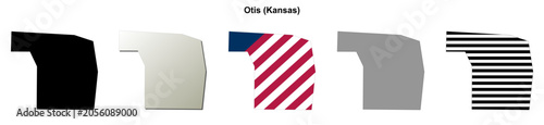 фотографія Otis (Kansas) blank outline map set