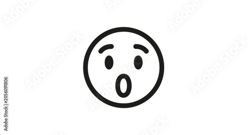 Картината върху платно Surprised emoji face with open mouth