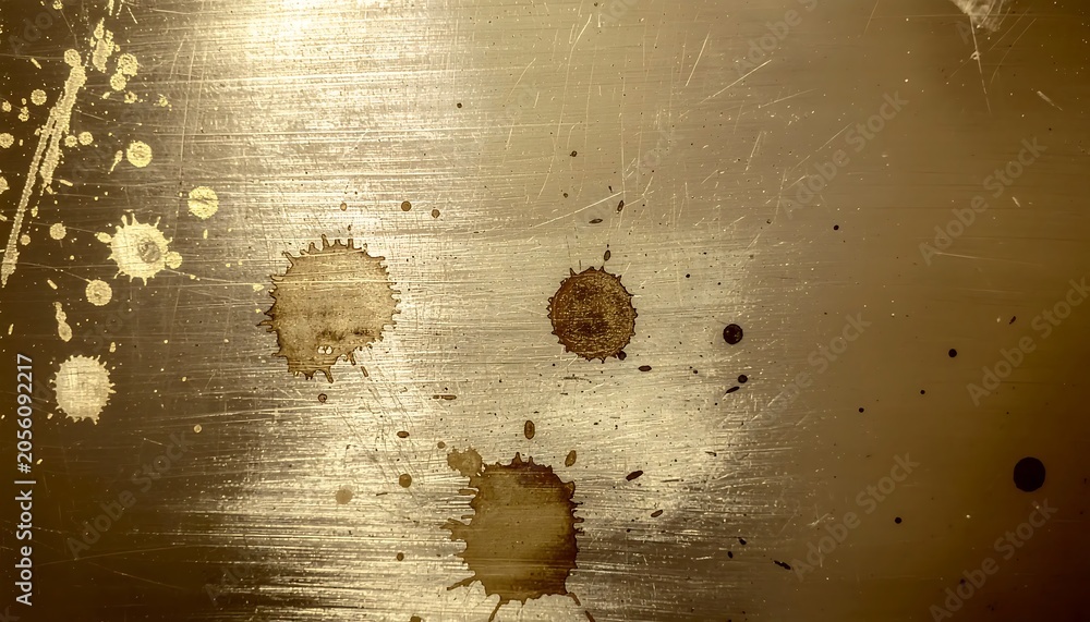 Naklejka premium Stains on Brushed Metal Surface Texture Background