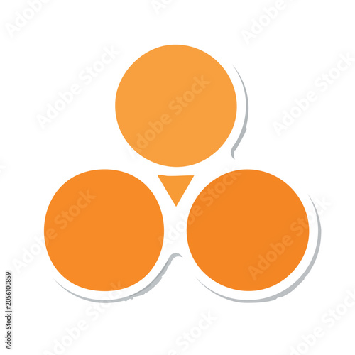 Three orange circles flat design vector