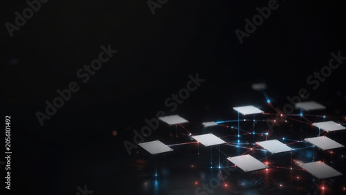 Abstract Intelligence Network With Connected Data Nodes and Investigation Mapping