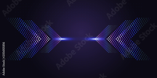 Photos Abstract digital art featuring symmetrical glowing dots forming a futuristic tun