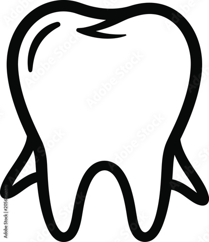 Quadro su tela Molar tooth outline icon black and white vector