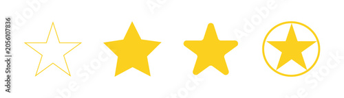 Fotografie Gold Star or favorite flat icon for apps and websites