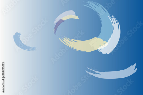 Abstract Blue Brush Stroke Art on Gradient Background