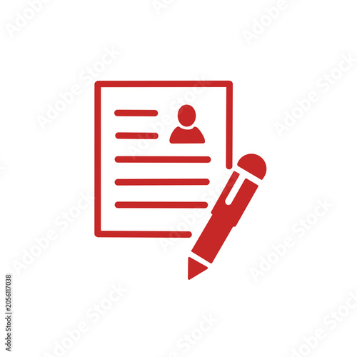 Document and Pen Icon for Application and Contract