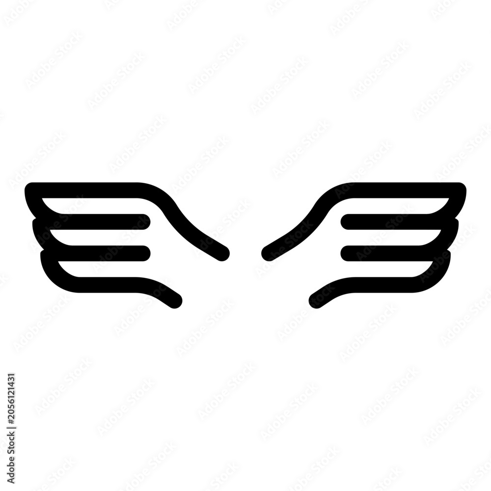 Fototapeta premium angel wings line icon