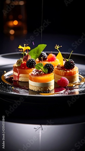 A delectable arrangement of miniature desserts on a plate