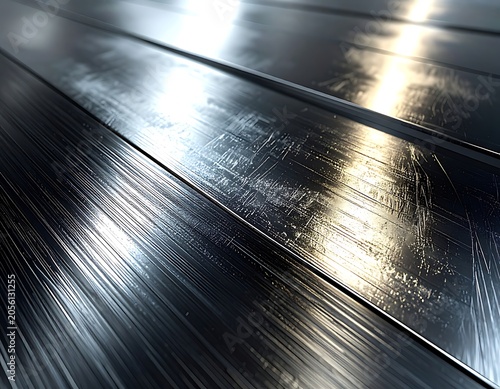 A close-up view of three sleek, dark metallic surfaces