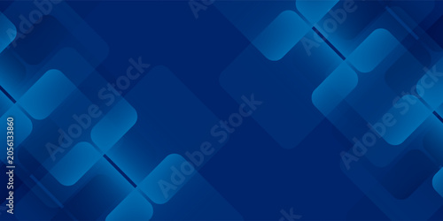 Quadro em tela Abstract blue background with glowing geometric lines