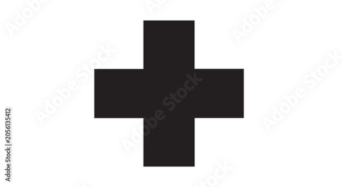 Black Cross Symbol Icon On White Background
