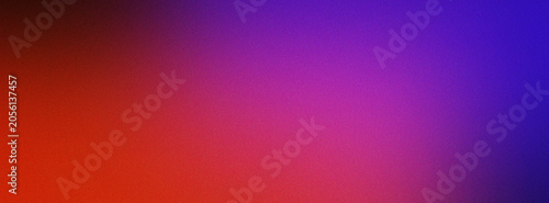 Bold red and blue gradient transitioning through pink with textured effect.