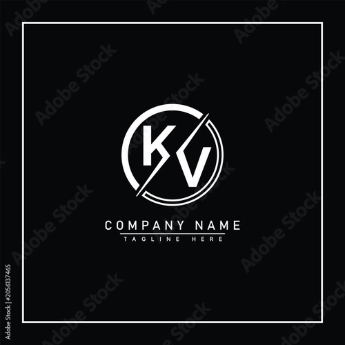 Initial KV Vector Logo - Elegant Monogram Template for letter K and V for your Business