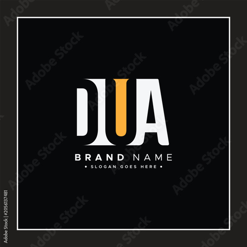 DUA Initials Logo - Vector Logo Template for Initial Letters D, U and A