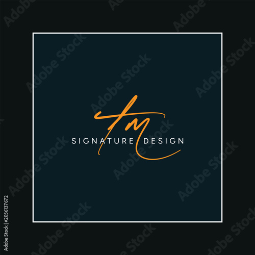 Simple Signature Logo for Alphabet TM - Handwritten Signature for Photography and Fashion Business