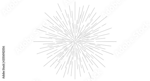 Abstract Starburst Radiating Lines Bursting Outward - Minimalist Graphic Element