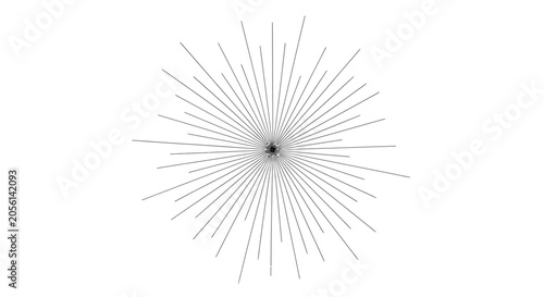 Abstract Sunburst Bursting Starburst Rays Black White Background