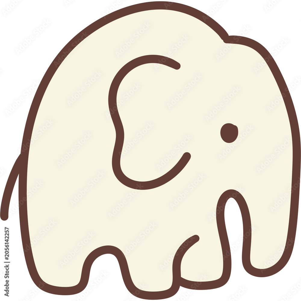 Fototapeta premium Uneven chibi elephant vector icons