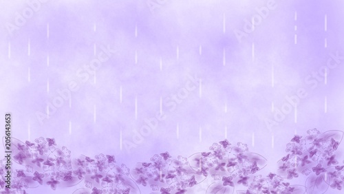 紫陽花（あじさい）の背景、手書きイラスト。