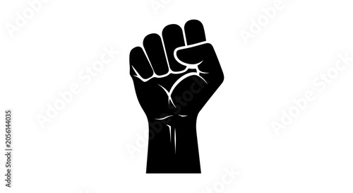Fotografie Fist raised upward acts as a powerful graphic symbol of resistance, empowerment, and social justice, frequently used in activism and advocacy campaigns to highlight collective strength