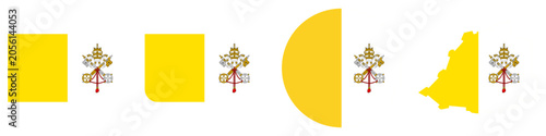 Photos holy see circular flag, holy see rectangular flag, holy see map flag flat icon