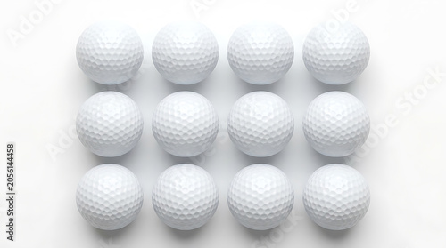 Golf Ball Grid: High-Quality Dimpled Sphere Array for Sports Equipment, Marketing, and Training Backgrounds