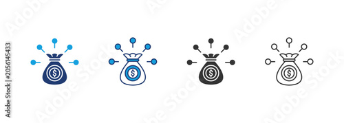Tableau sur toile Expenditure Icon Set Multiple Style Collection