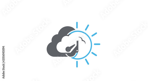Tableau sur toile Weather forecast sunny cloudy icon symbol.