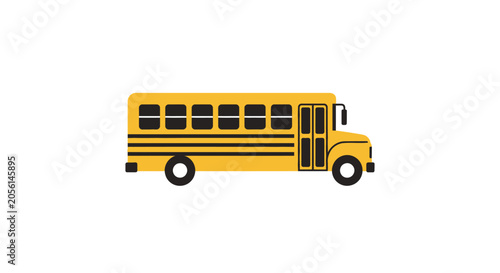 Slika na platnu Yellow School Bus Side View Illustration.