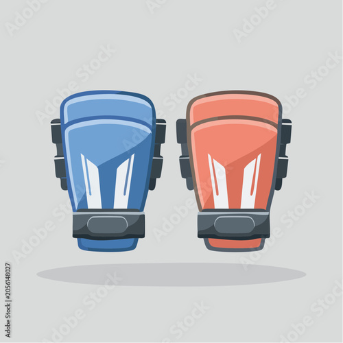 Blue and Red Protective Knee Pads