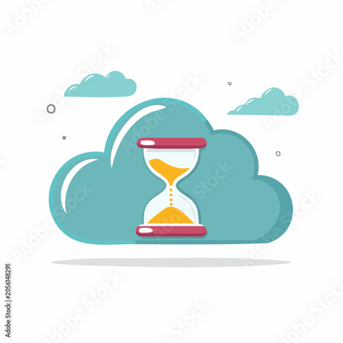 Hourglass on Cloud Icon