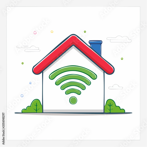 Home Wifi Symbol Illustration
