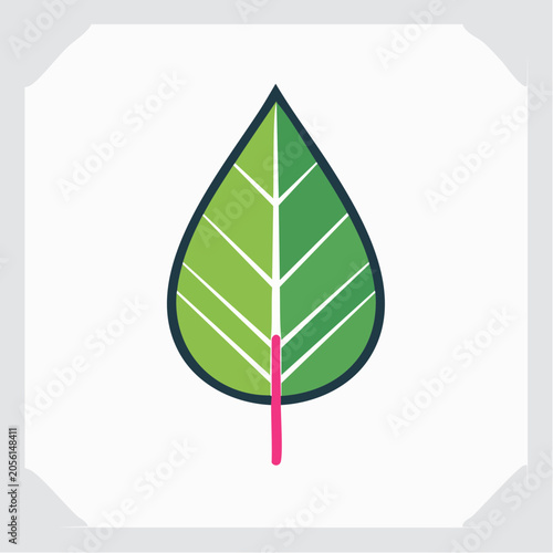 Stylized Green Leaf Icon