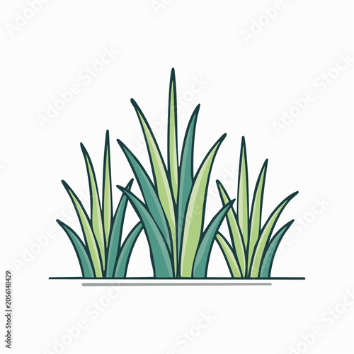 Stylized illustration of green grass blades