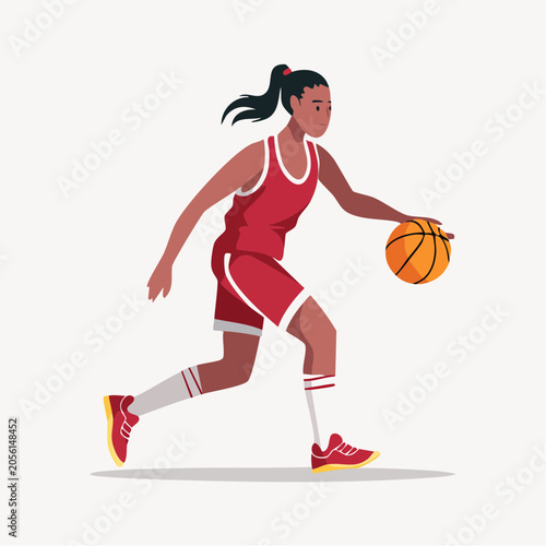 Woman playing basketball