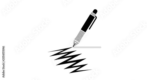 Pen writing on a surface.
